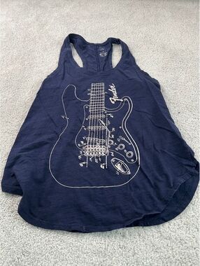 GAP Navy Blue Fender Graphic Racerback Tank Top Women's Medium